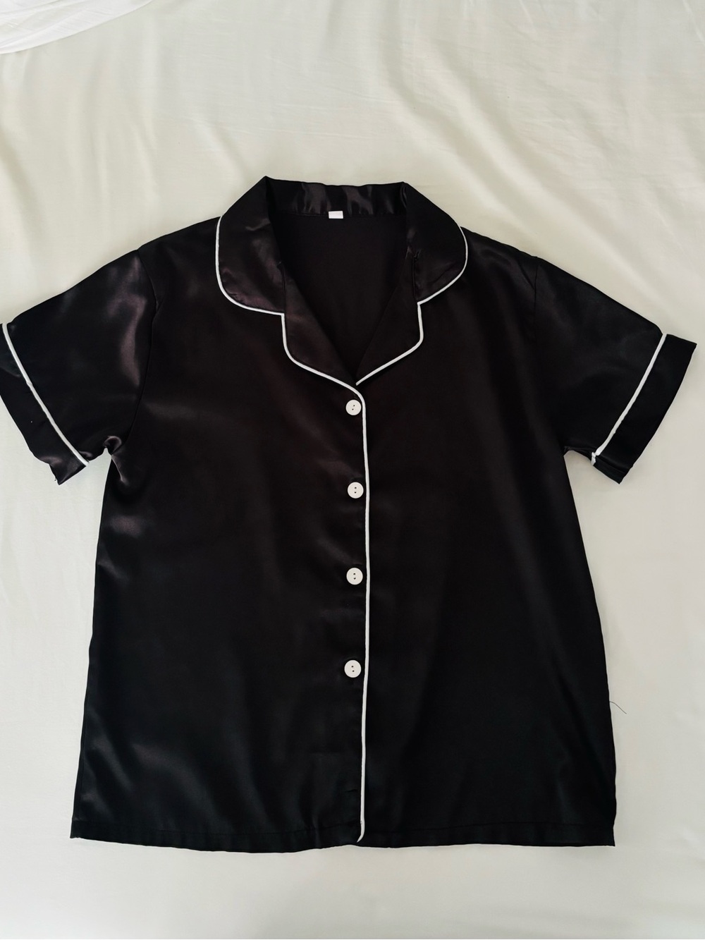 Black Satin Pajama Set